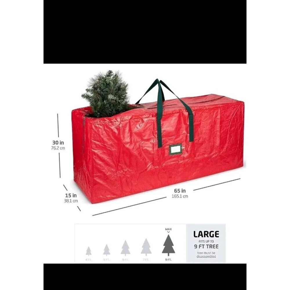 9 Ft Large Christmas Tree Storage Bag - Red - Waterproof - Durable 2176